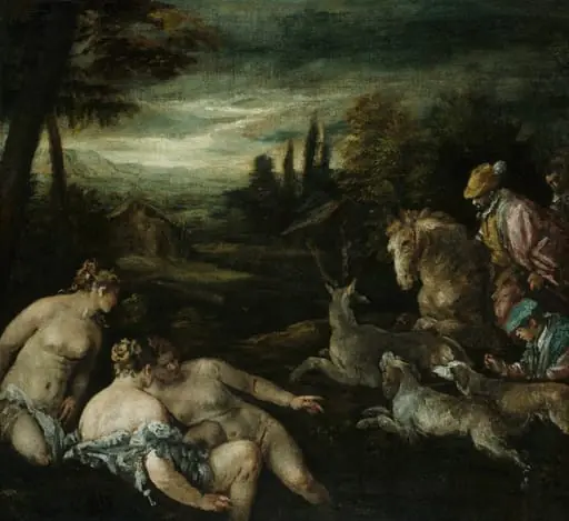 Diana and Actaeon, by Jacopo Bassano, oil, 1588