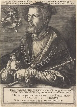Jan van Leyden, by Heinrich Aldegrever, ink, 1532