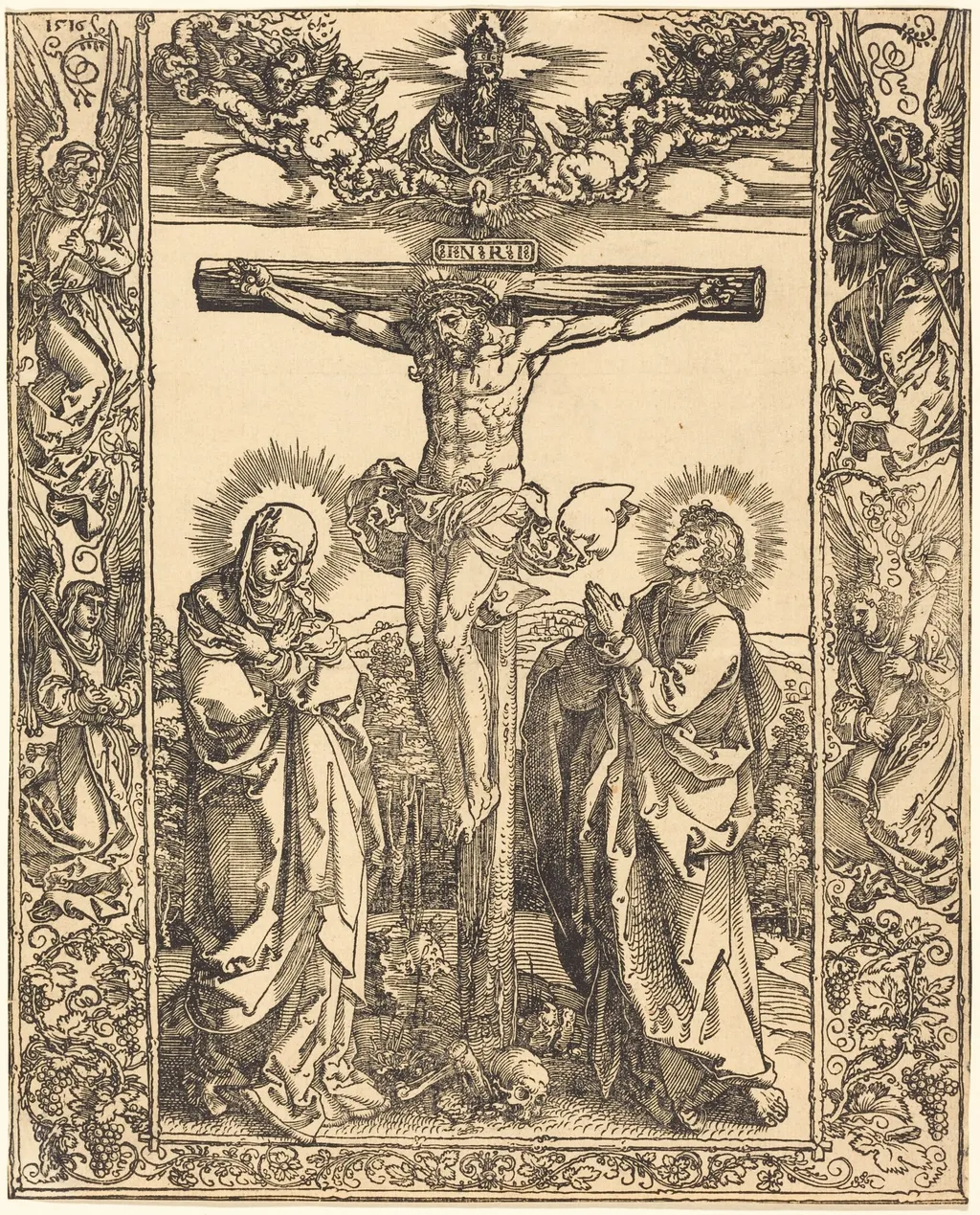 Christ on the Cross, by Albrecht Dürer, ink, 1516