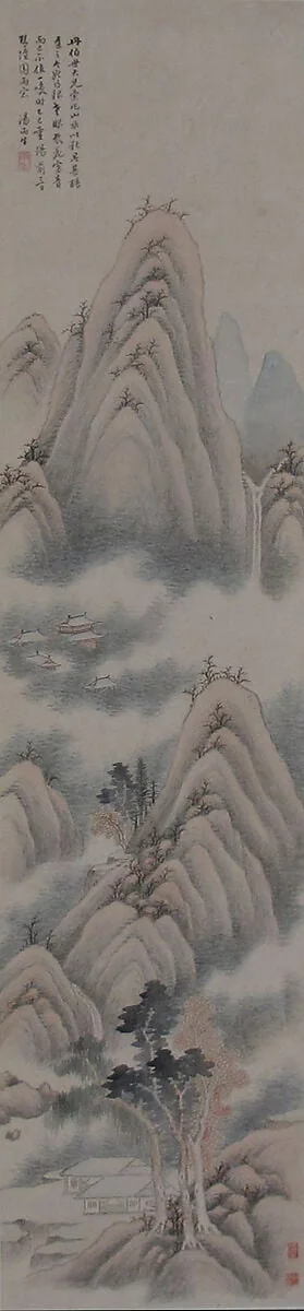 清 湯貽汾 山水圖 軸|Landscape, detail