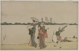 Women and Children Walking Along the Sumida River, by Katsushika Hokusai, 1804