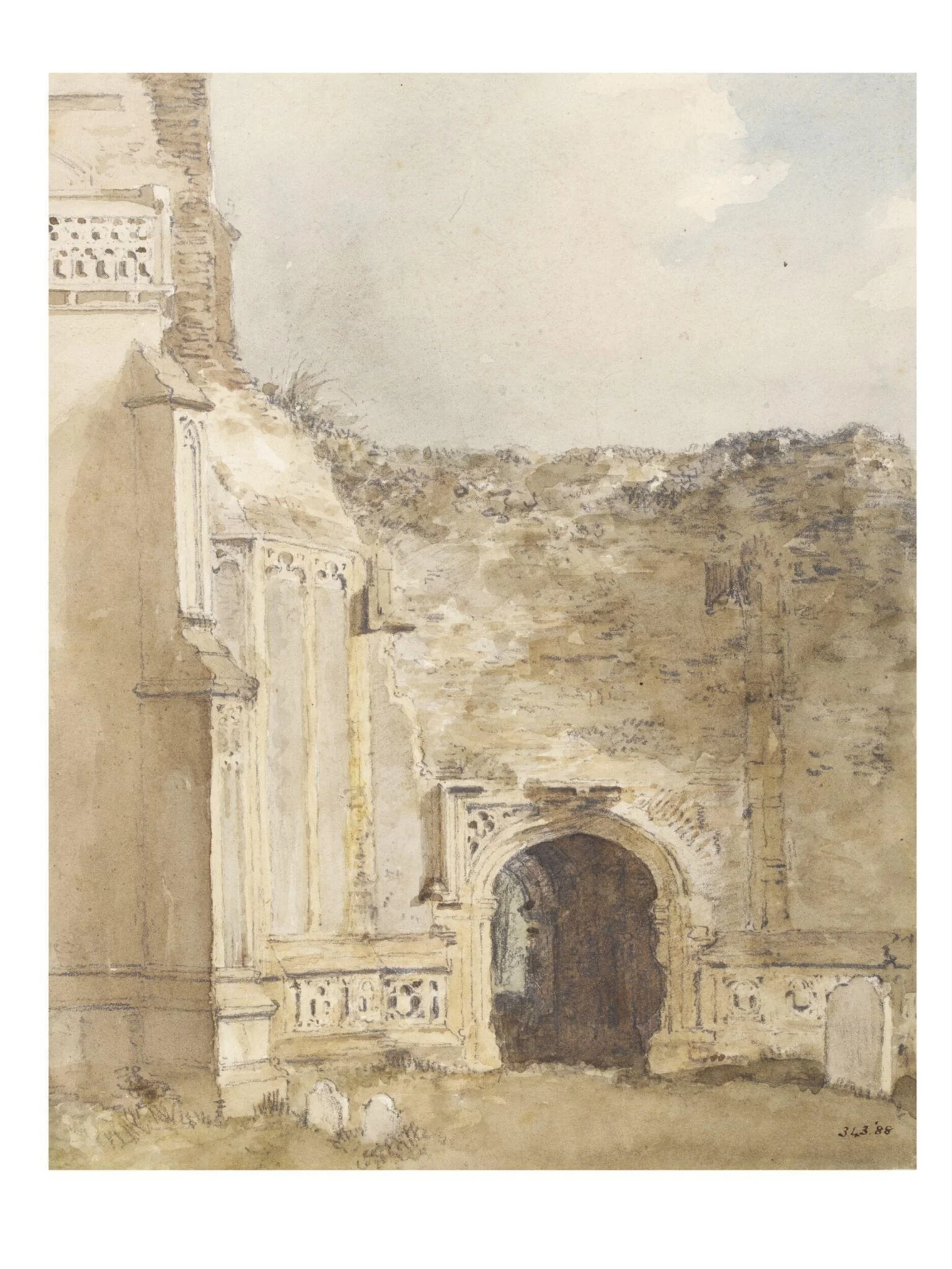 East Bergholt Church: north archway of the ruined tower, detail