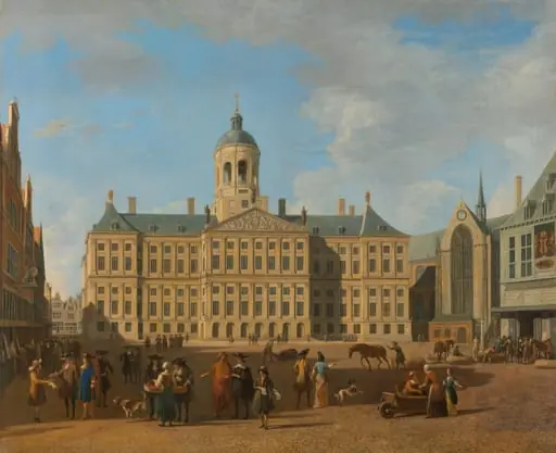 Het stadhuis op de Dam in Amsterdam, by Gerrit Adriaenszoon Berckheyde, unspecified, 1693
