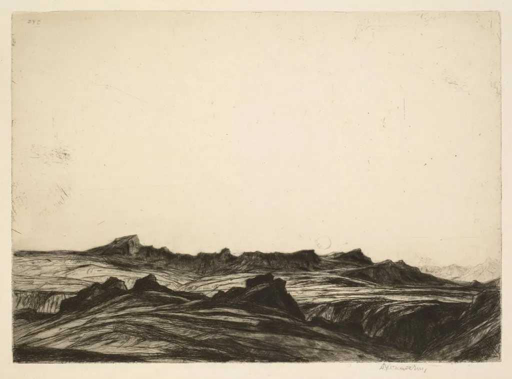 Arran Peaks, by David Young Cameron, 1912