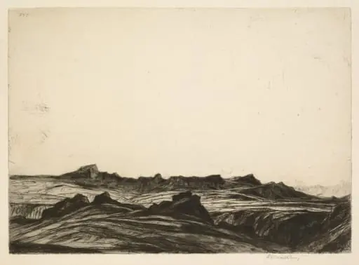 Arran Peaks, by David Young Cameron, 1912