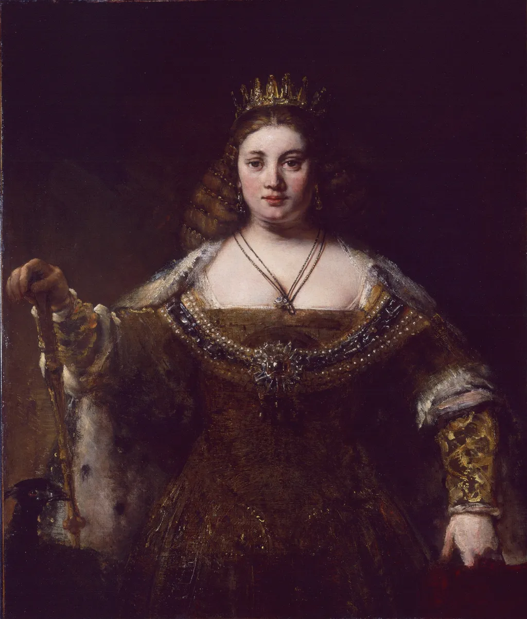 Juno, by Rembrandt, oil, 1663