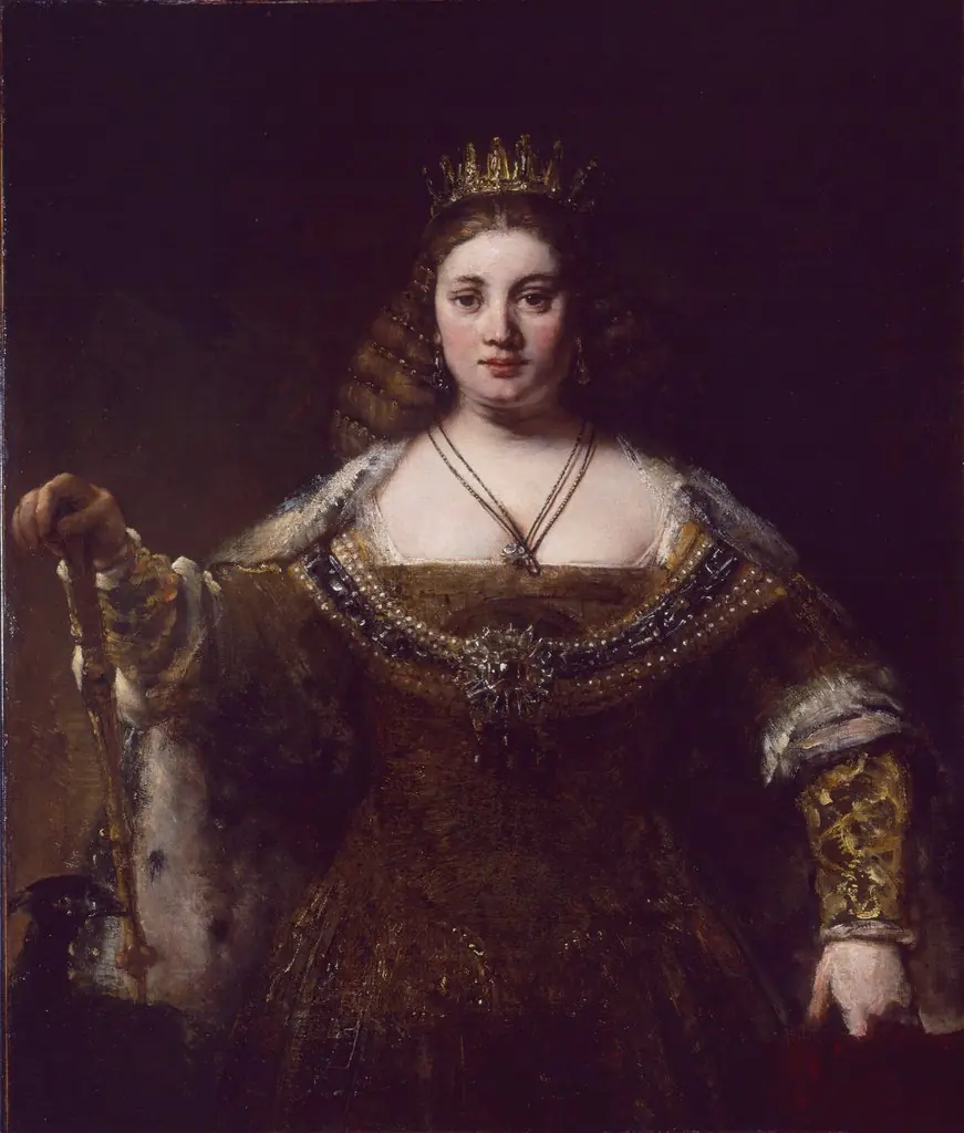 Juno, by Rembrandt, oil, 1663