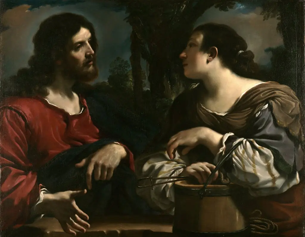 Christ and the Woman of Samaria, by Guercino, oil, 1619