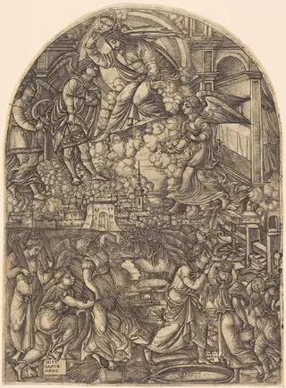 The Winepress of the Wrath of God, by Jean Duvet, ink, 1551