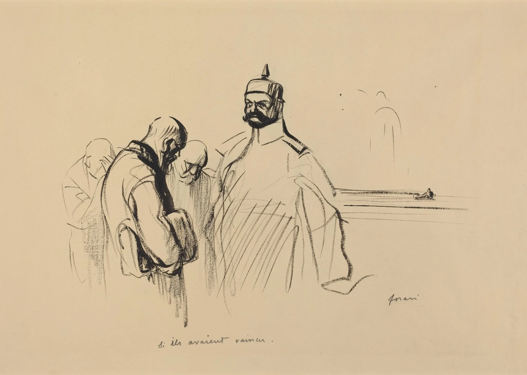 a) Si ils avaient vaincu (recto); b) Sketch of Si ils avaient vaincu (verso), detail