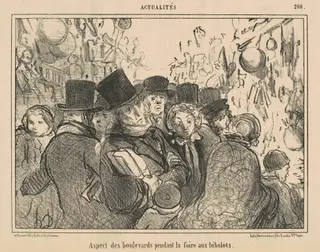 Aspect des boulevards pendant la foire aux bibelots, by Honoré Daumier, ink, 1856