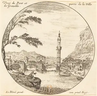 Veue de Pont et partie de la Ville de Grenoble, by Israël Silvestre, ink, 1656