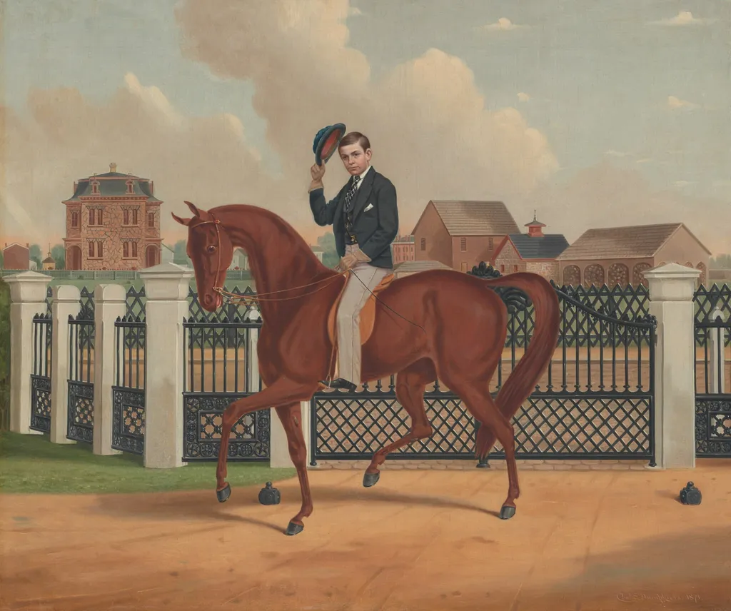 George Franklin Archer and the Archer Residence, by Charles S. Humphreys, oil, 1871