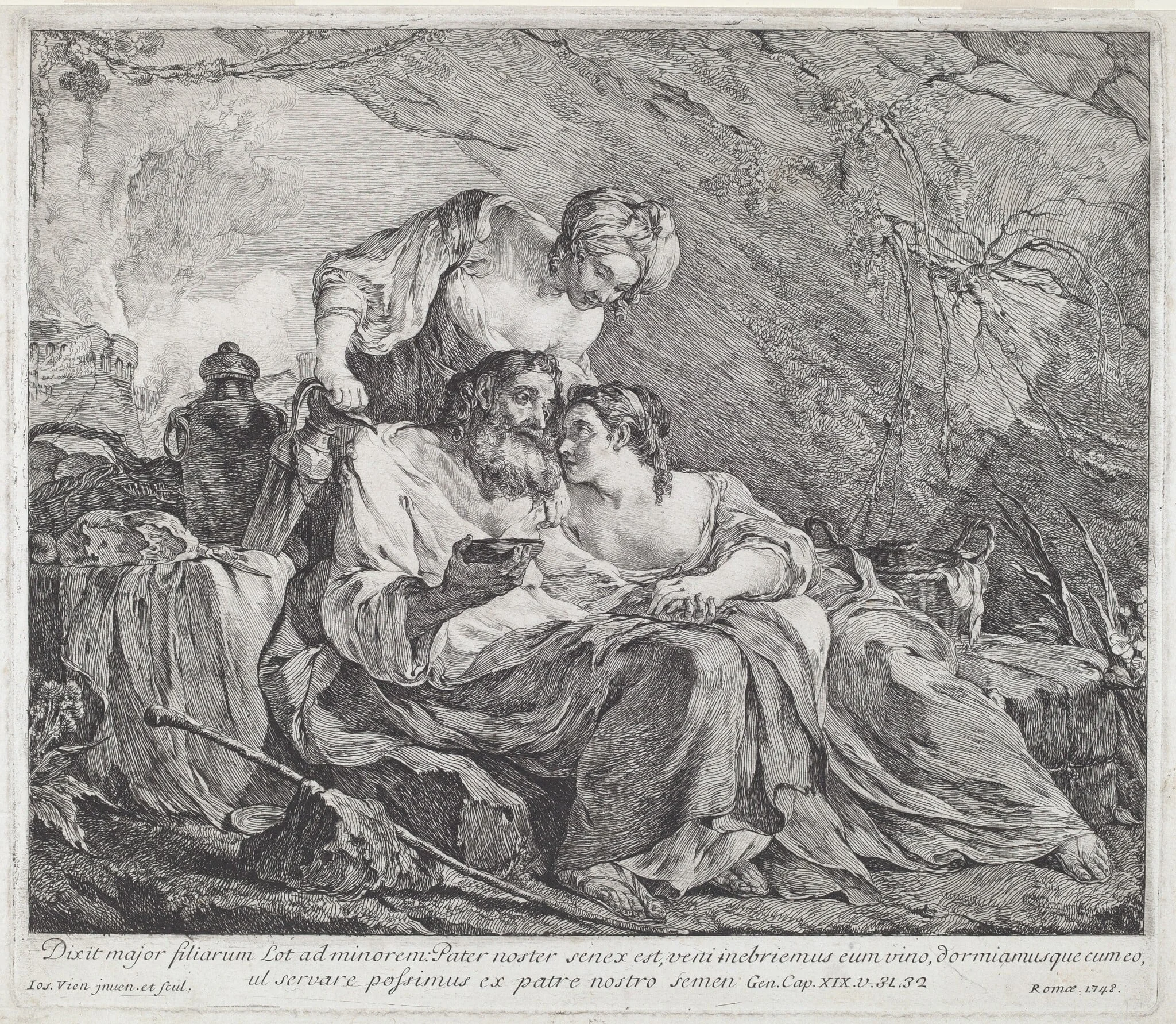 Lot and His Daughters, detail