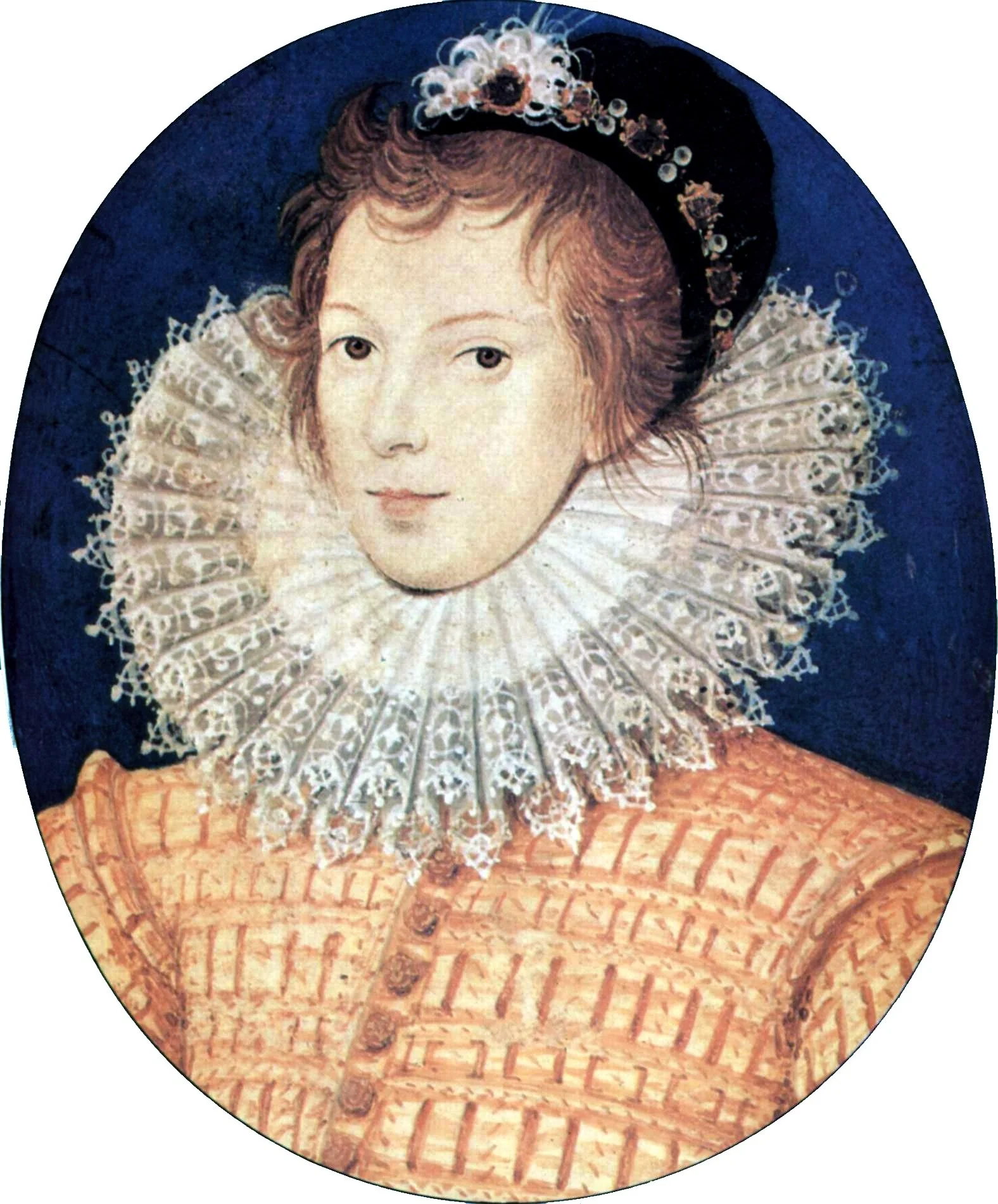 Portrait of an unknown youth in yellow, detail