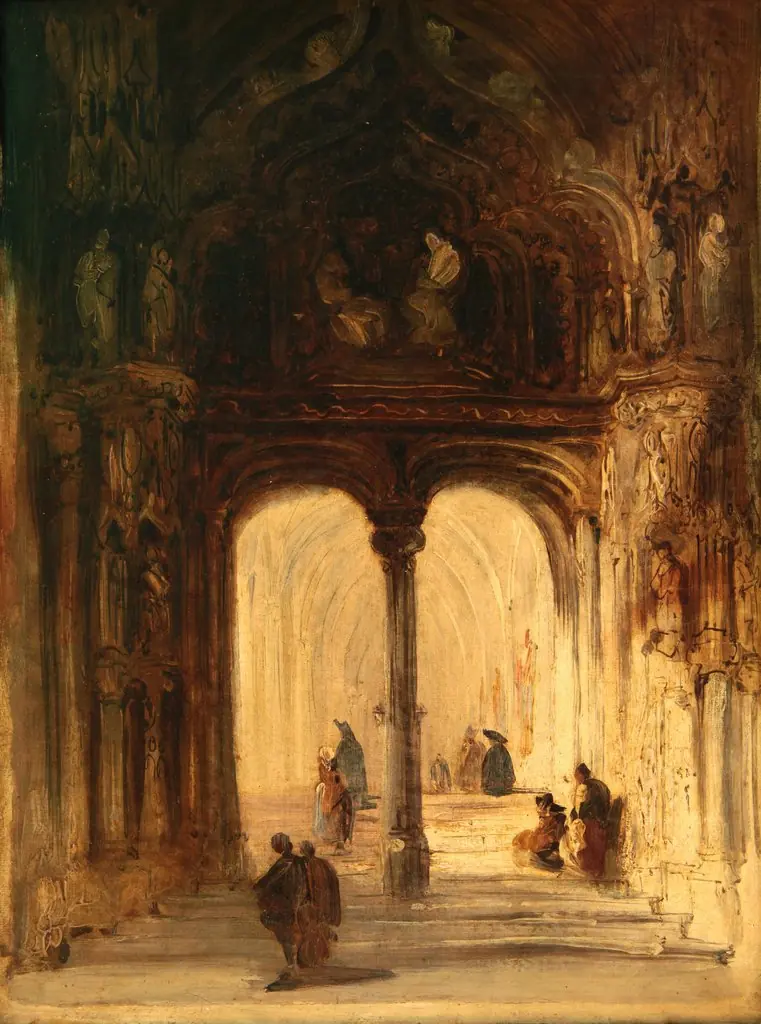 Interior de Iglesia, by Genaro Pérez Villaamil, oil, 1840