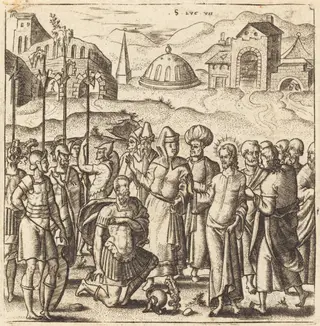 Christ and the Centurion, by Léonard Gaultier, ink, 1578