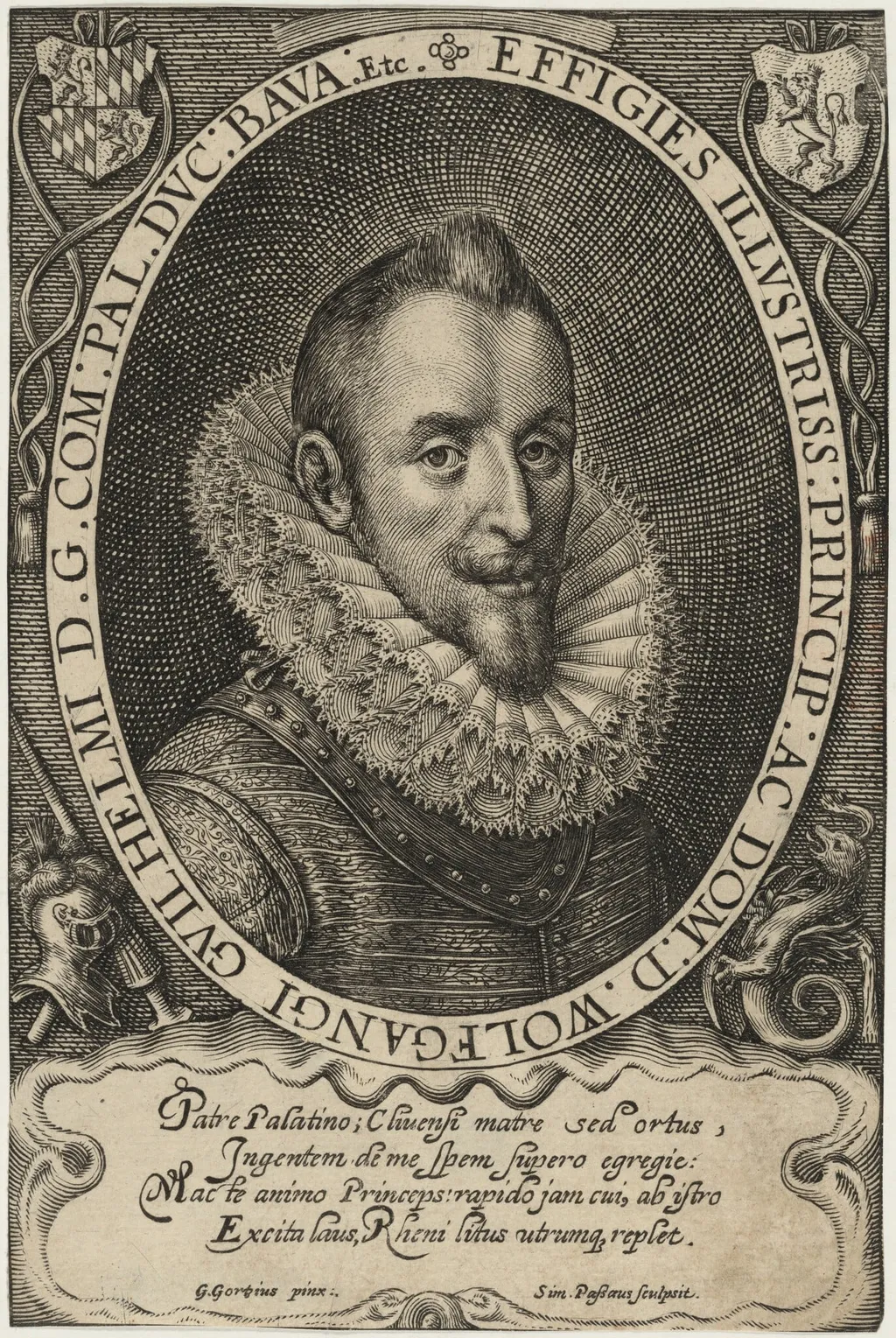 Wolfgang William, Count Palatine, by Simon van de Passe, ink, 1618