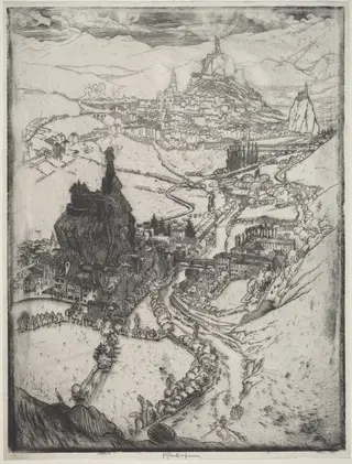 Le Puy, by Joseph Pennell, ink, 1894