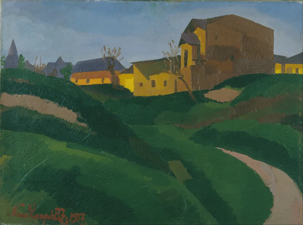 On the Slopes of Gellért Hill, by József Nemes Lampérth, oil, 1917