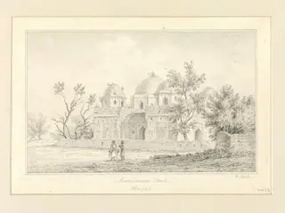 Moosulmaun Tomb, Hoorjah, by Robert Captain Smith, 1830