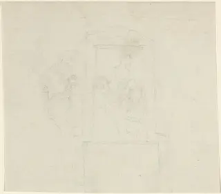 Monument to Agnes Cromwell (?), by John Flaxman, graphite, 1799