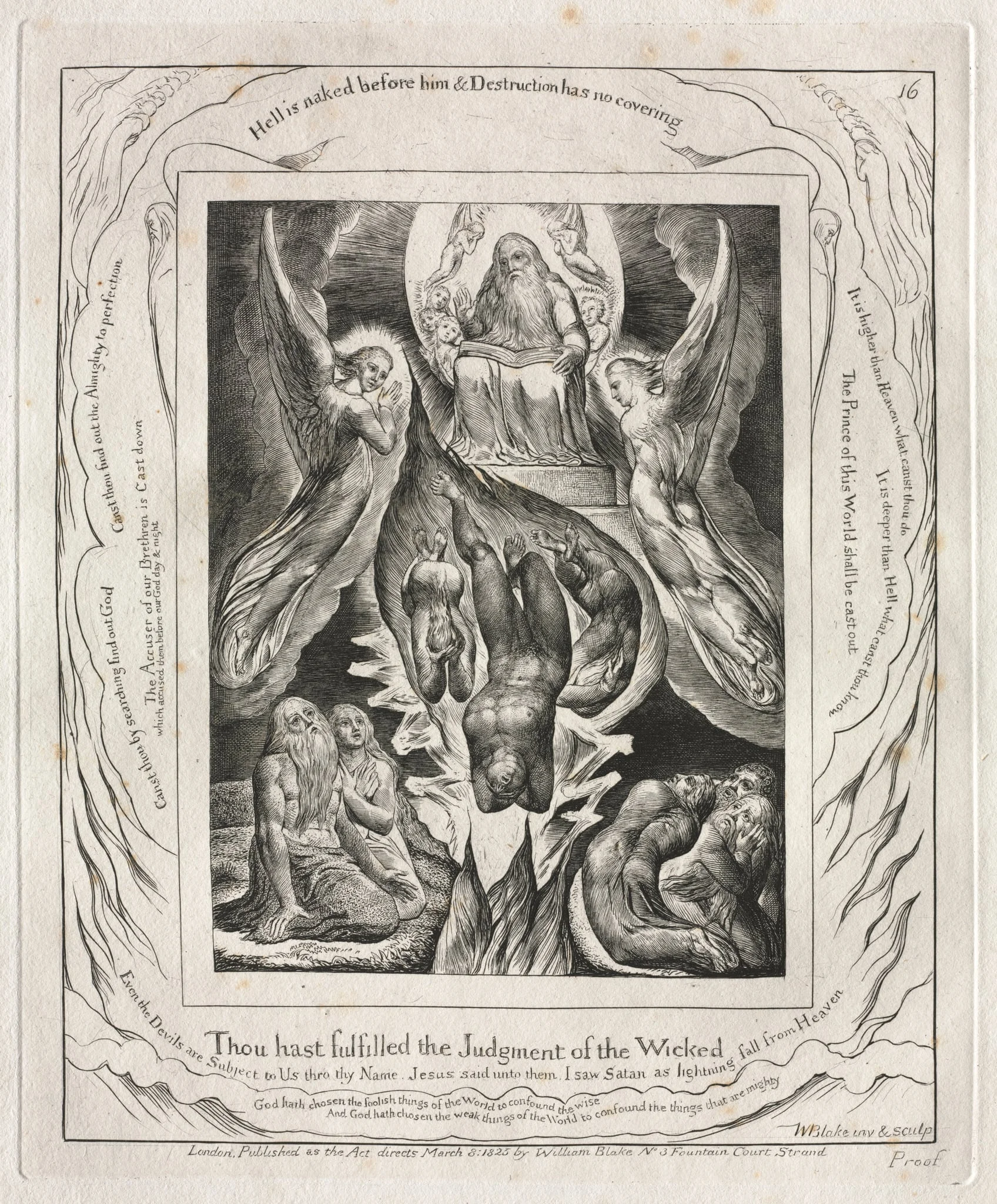 The Book of Job: Pl. 16, Thou hast fulfilled the Judgment of the Wicked, detail