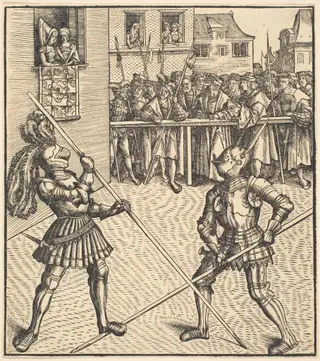 Tournament on the Occasion of the Festivity of the Marriage, by Leonhard Beck, ink, 1515
