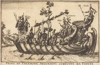 Peleo et Talamone Argonauti condotti da Tetide, by Balthasar Moncornet, ink, 1634