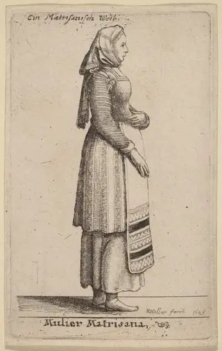 Mulier Matrisana, by Wenceslaus Hollar, ink, 1649