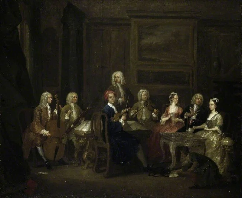 A Musical Party, The Mathias family, detail