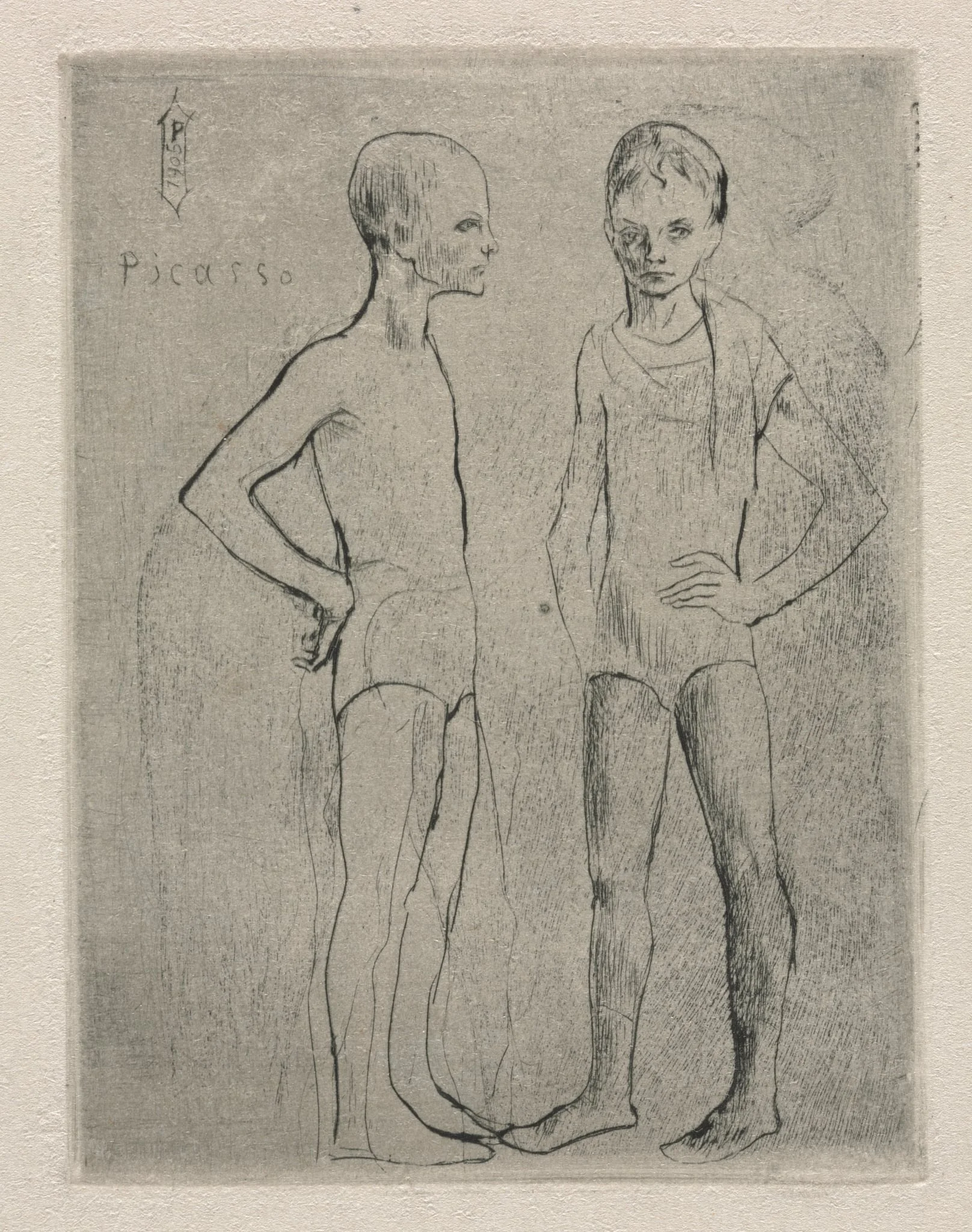 The Two Saltimbanques, detail
