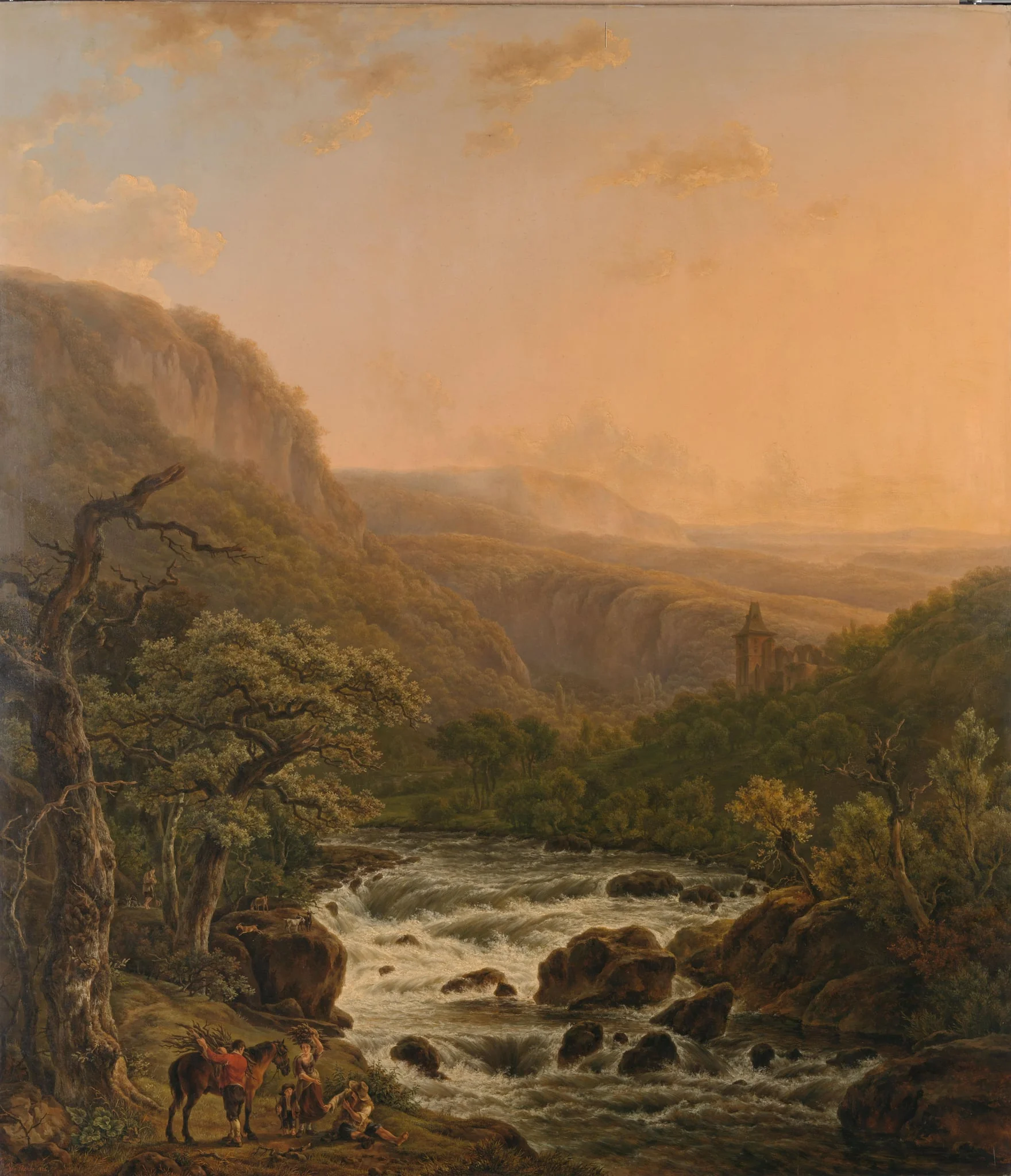 River in the Ardennes at Sunset, detail