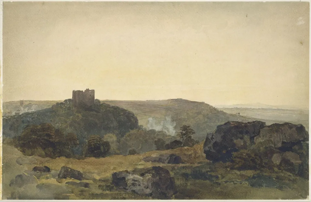 Conisborough Castle, Yorkshire, by Peter De Wint, watercolor, 1800