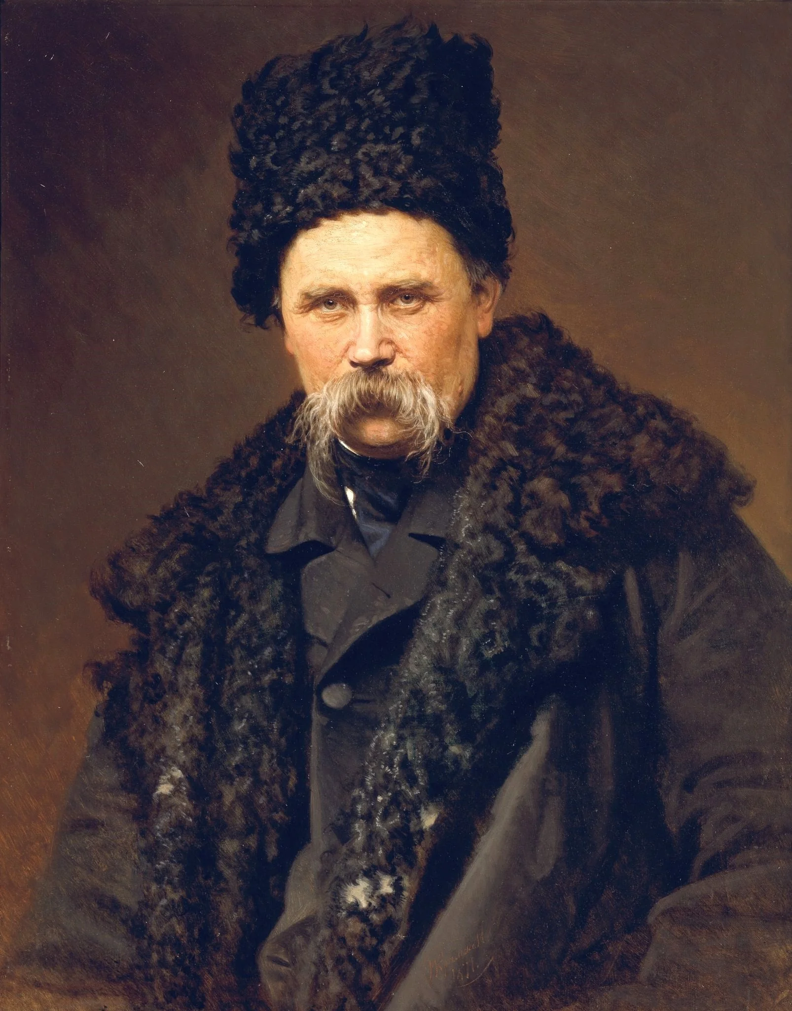 Portrait of Taras Shevchenko, detail