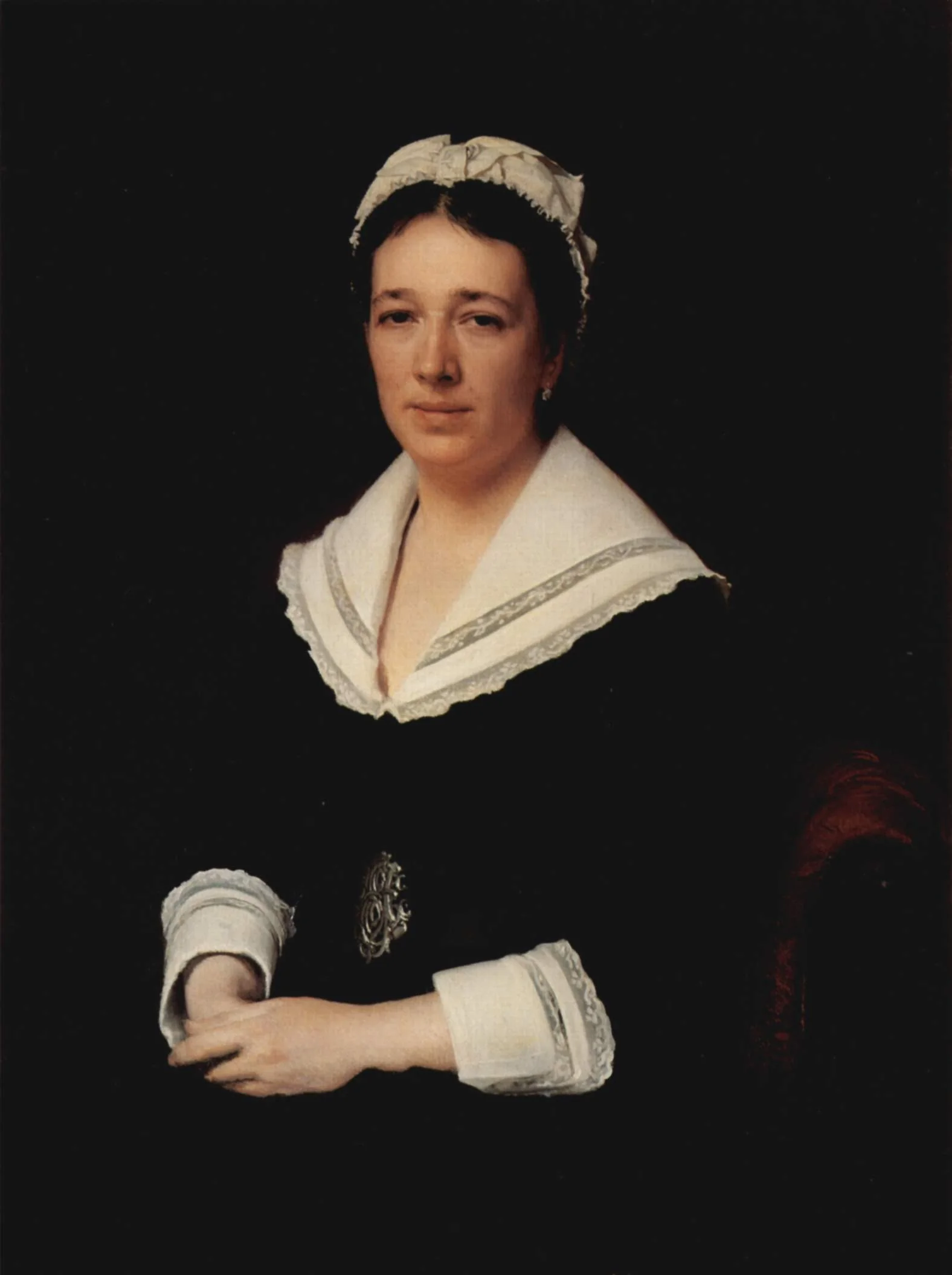 Portrait of Vera Nikolayevna Tretyakova, detail