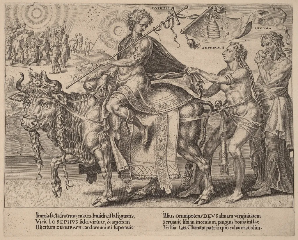 The Triumph of Joseph, by Dirck Volckertz Coornhert, ink, 1559