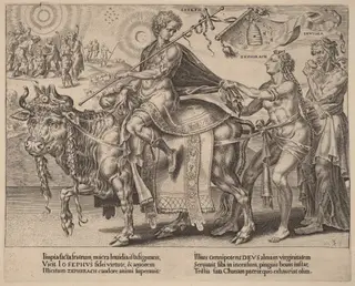 The Triumph of Joseph, by Dirck Volckertz Coornhert, ink, 1559