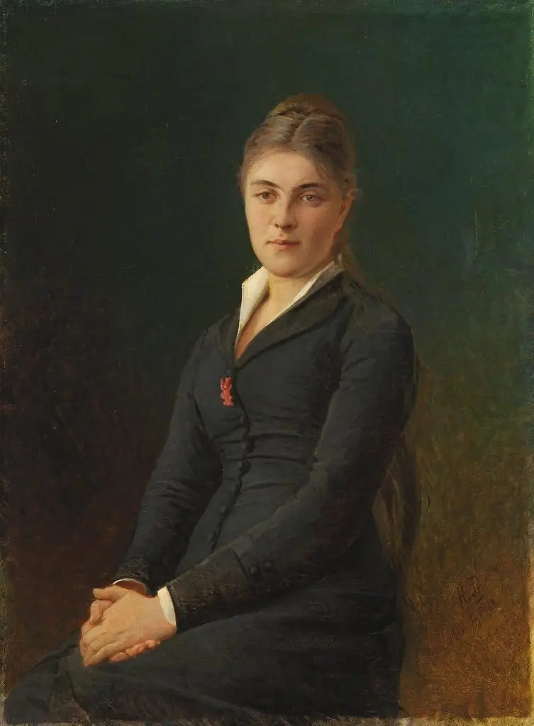 Portrait of Yekaterina Ge, the Artist's Daughter-in-Law, by Nikolai Ge, oil, 1890