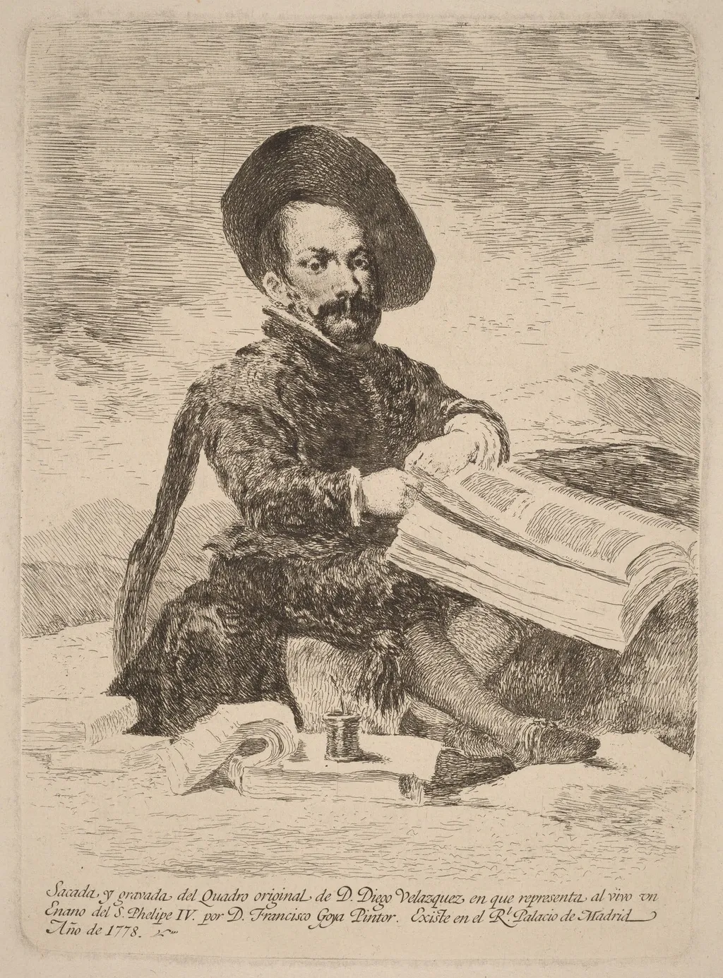 Un enano (A Dwarf), by Francisco de Goya, ink, 1778