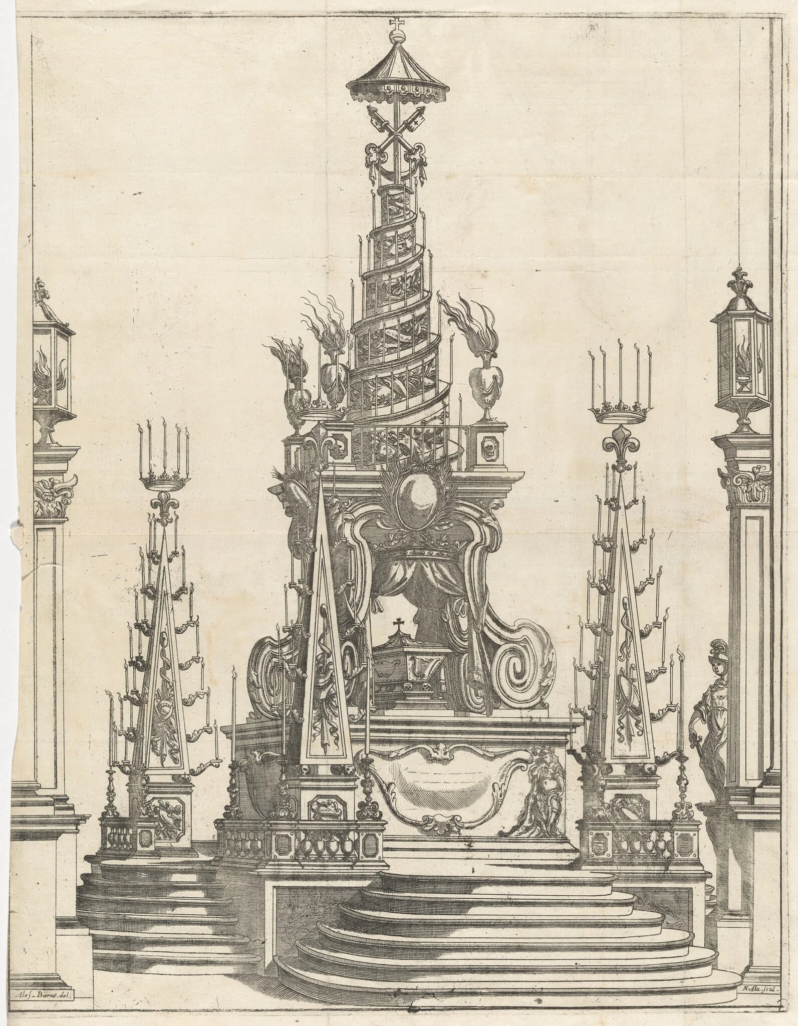 Catafalque for Ranuccio II in the Church of the Steccata, detail