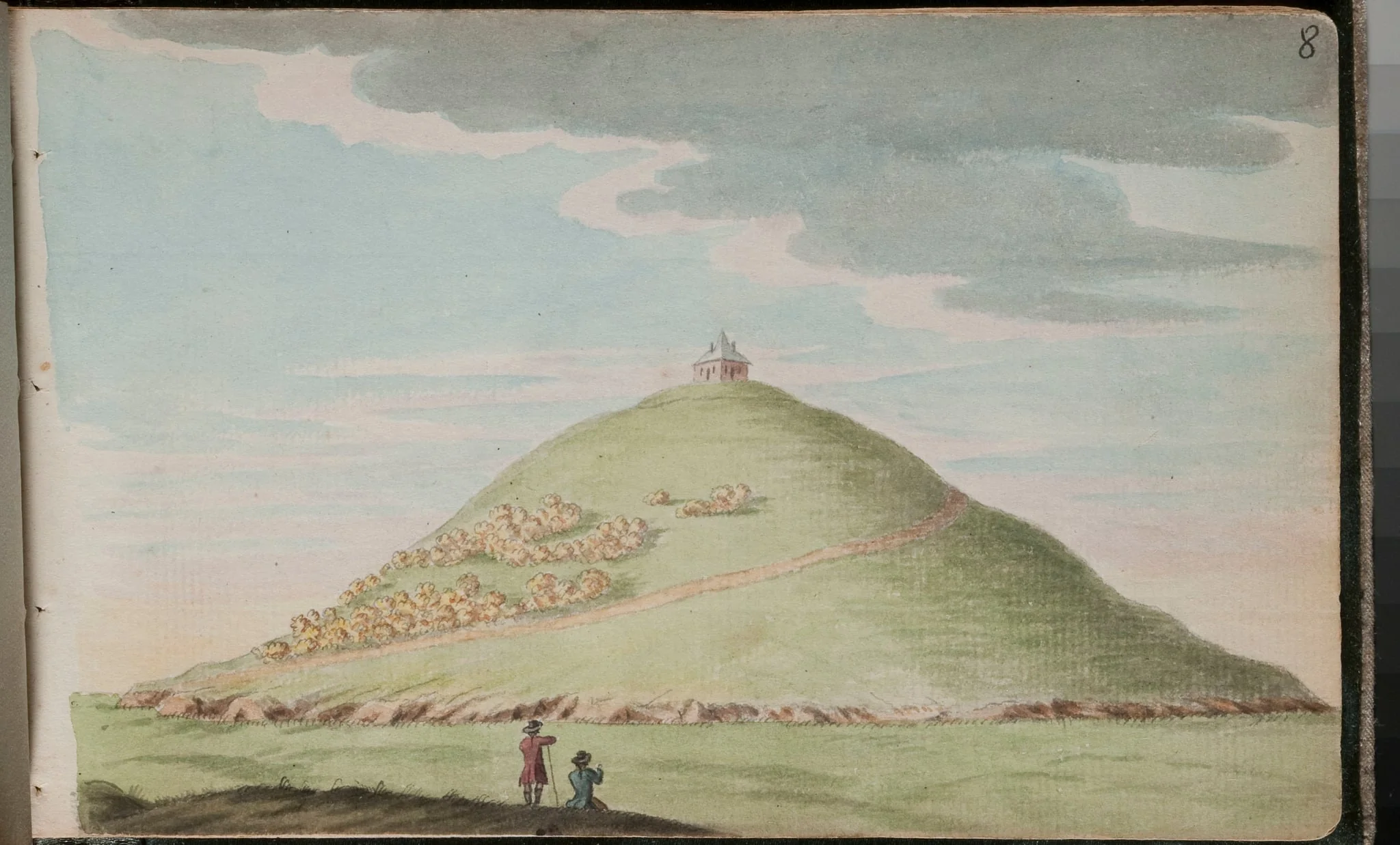 View of the tumulus or barrow at Douth [Dowth], Co. of E[ast] Meath, 25 miles from Dublin [...], detail