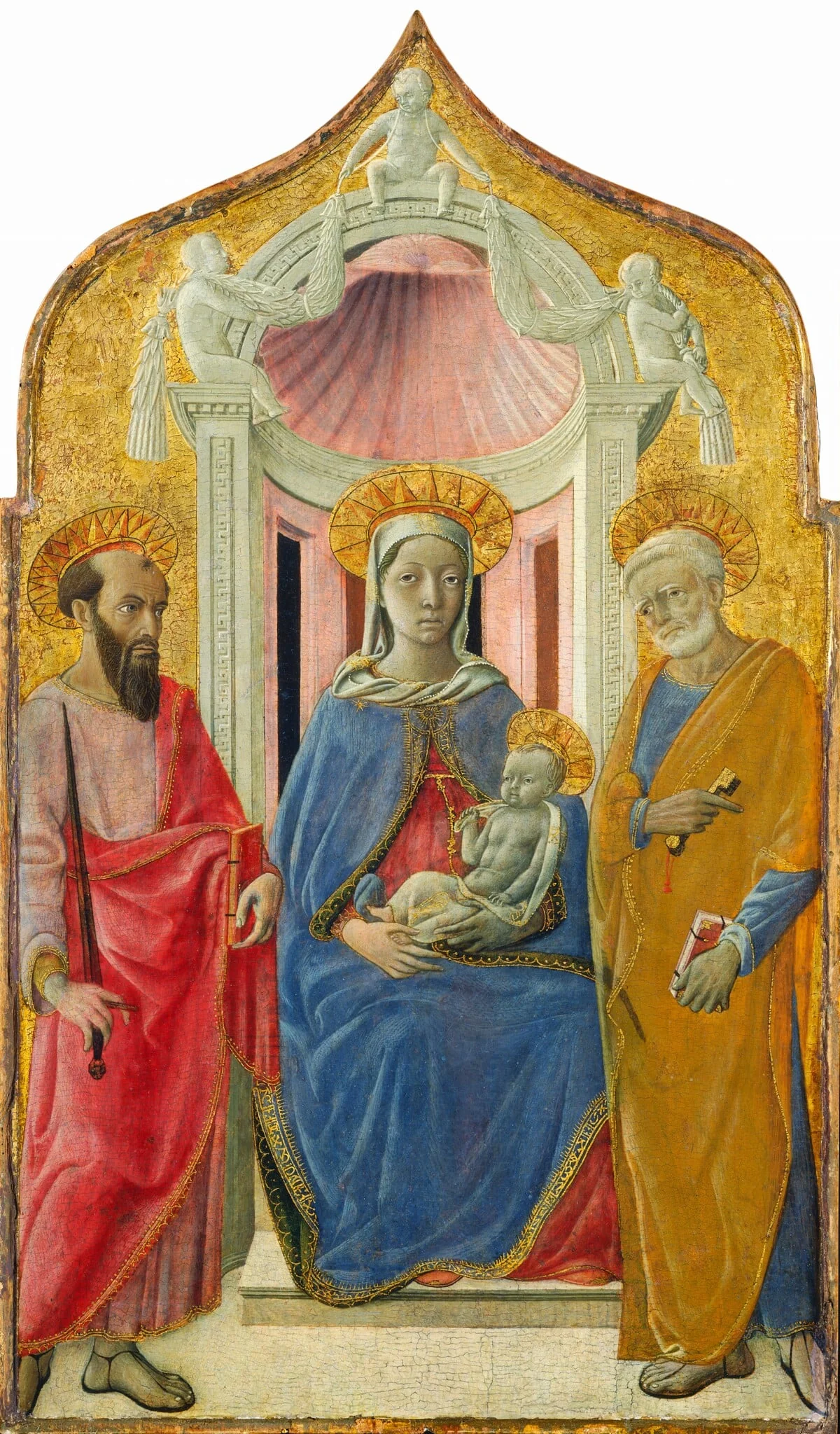 Madonna and Child Enthroned with Saint Peter and Saint Paul, detail