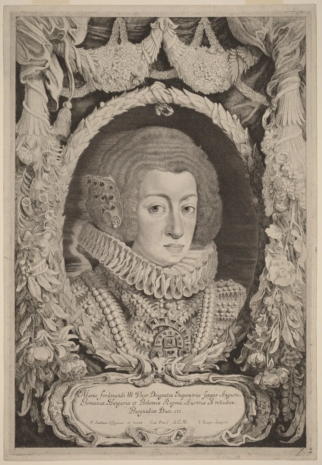 Maria Anna of Spain, by Jacob Louis, ink, 1615