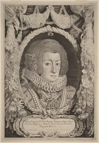 Maria Anna of Spain, by Jacob Louis, ink, 1615