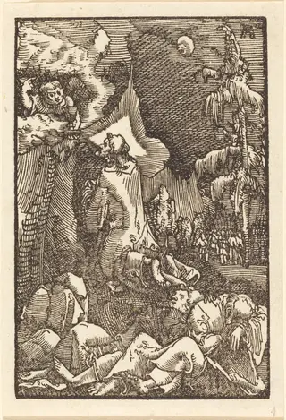 Christ on the Mount of Olives, by Albrecht Altdorfer, ink, 1513