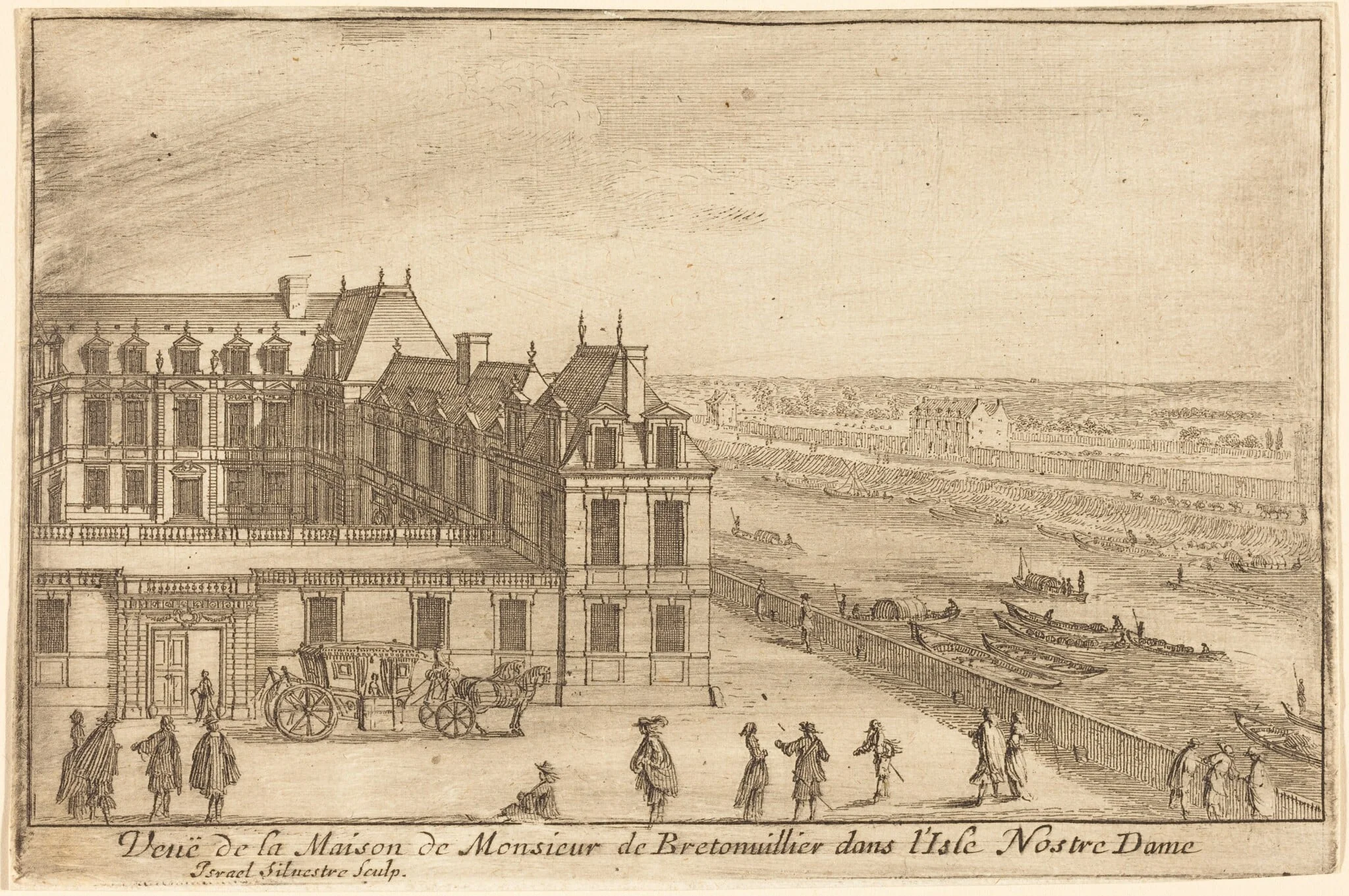Veue de la Maison de Monsieur de Bretonuillerdans l'Isle Nostre Dame, detail