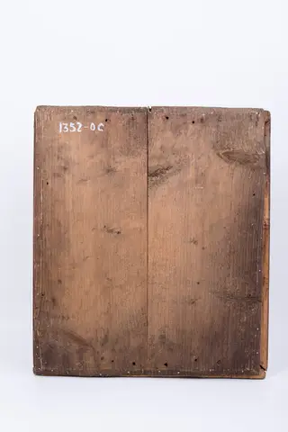 Icoana îi prezintă pe Mântuitorul Iisus Hristos și pe ucenicii, viitorii apostoli. Este Duminica Tomii, Venirea Domnului prin ușile încuiate, după Învierea cea de-a treia zi. Toma pipăie rana din coastă și urmele piroanelor, devenind din necredincios, credincios. Este pictată de Simion Zugrav din Laz. Este datată 1837. Chipurile sunt desenate fin, trăsăturile fiind expresive. Elementele arhitectonice, coloane și arcadele sun redate în detaliu, iar roșul vermillon al lor s-a păstrat în imaginea deteriorată. Cromatica este armonioasă: gri, bej, bronziu, roșu vermillon. Întreaga tematică iconografică este încadrată de un chenar decorativ fitomorf., by Simion Zugrav din Laz, 1837