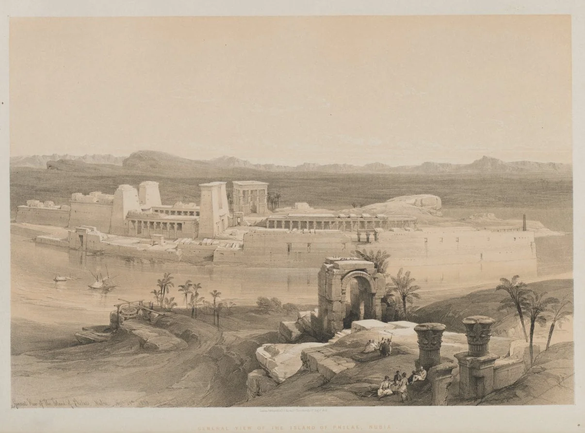 Egypt and Nubia, Volume I: General View of the Island of Philae, Nubia, detail