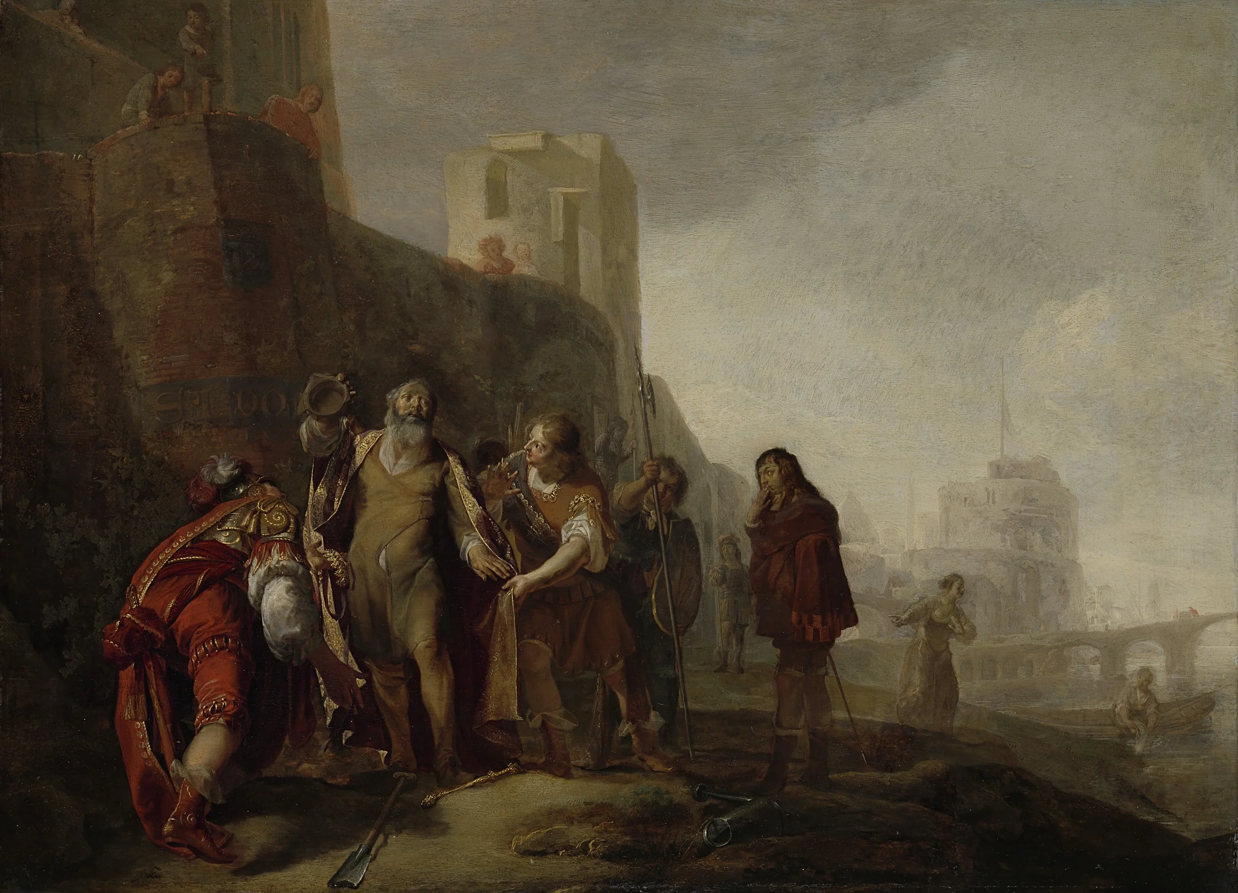 The legates of Alexander the Great investing the gardener Abdalonymus with the insignia of the kingship of Sidon, detail